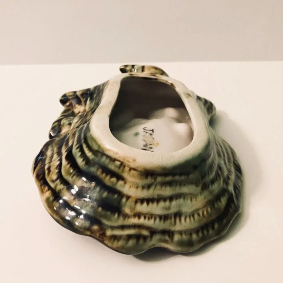 Vtg Oyster Shell  Ashtray with Lobster Pearl Dish Japan Trinket Dish - Picture 12 of 16